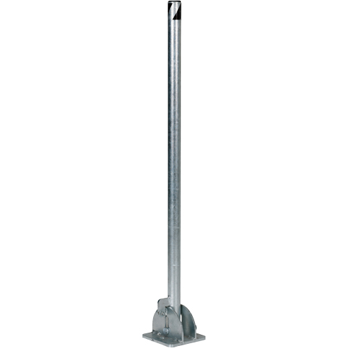 Fold-Down Bollards, Steel, 42" H x 1-3/4" W, Silver Oxymax Inc