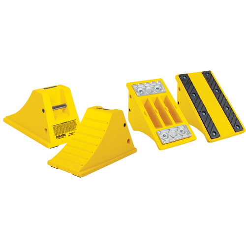 All-Terrain Heavy-Duty Wheel Chocks, Polyurethane, Yellow, 11-1/4" W x 21" D x 12-1/4" H Oxymax Inc