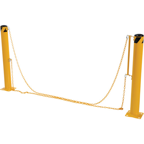 Syst&egrave;me de bornes de protection et chaînes pour quai, Acier, 42" h x 6-5/8" la, Jaune Oxymax Inc
