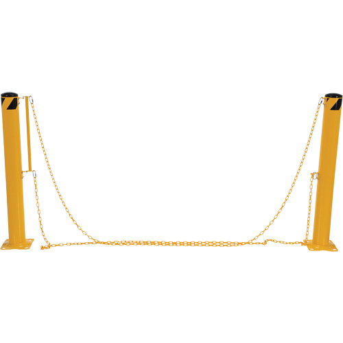 Syst&egrave;me de bornes de protection et chaînes pour quai, Acier, 42" h x 6-5/8" la, Jaune Oxymax Inc