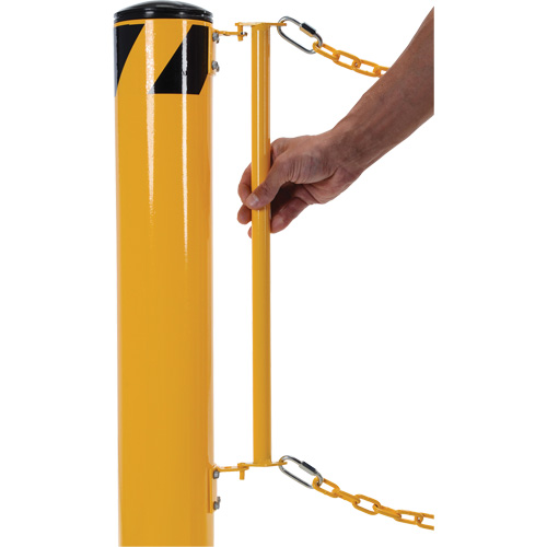 Syst&egrave;me de bornes de protection et chaînes pour quai, Acier, 42" h x 6-5/8" la, Jaune Oxymax Inc