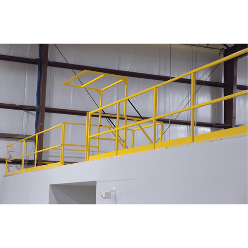 Barri&egrave;re de s&eacute;curit&eacute; pour mezzanine, 68-1/2" lo x 42" ha, 80-1/16" &eacute;lev&eacute;e, Jaune Oxymax Inc