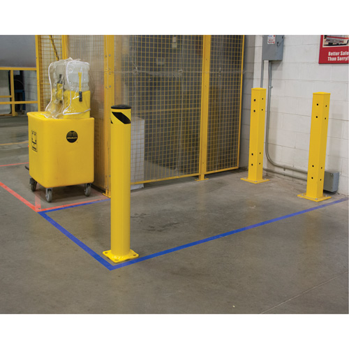 Safety Bollard, Steel, 42" H x 5-1/2" W, Yellow Oxymax Inc