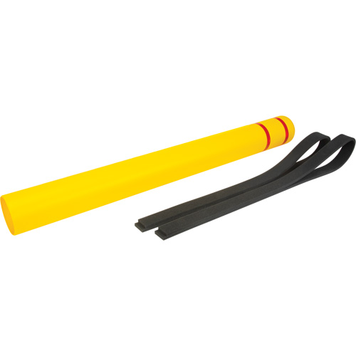 Polyethylene Bollard Cover, 4-1/2" Dia. x 52" L, Red/Yellow Oxymax Inc