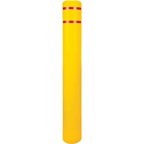 Capuchon en poly&eacute;thyl&egrave;ne pour borne de protection, 6-5/8" dia. x 52" l, Rouge/Jaune Oxymax Inc