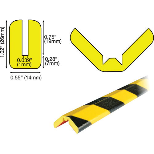 Butoir de protection de rebords mod&egrave;le W 5M, Longueur 16,42' (5 m) Oxymax Inc