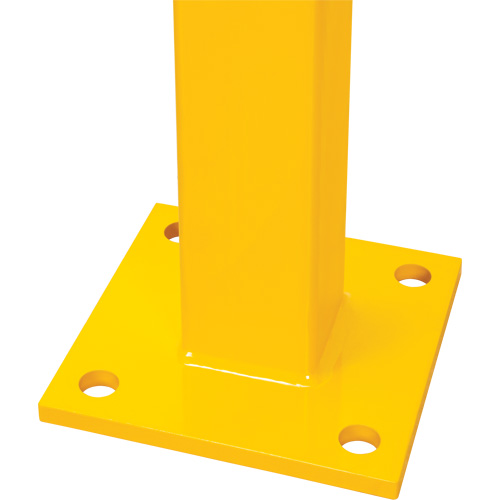 Poteau de coin pour garde-corps l&eacute;gers, Acier, 42" h, Jaune s&eacute;curit&eacute; OSHA Oxymax Inc
