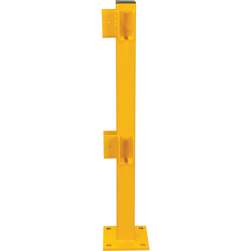 Poteau de coin pour garde-corps l&eacute;gers, Acier, 42" h, Jaune s&eacute;curit&eacute; OSHA Oxymax Inc