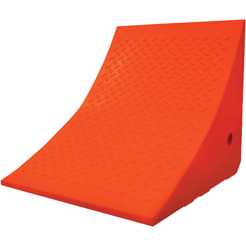 70 Ton Large Equipment Wheel Chock, Urethane, Orange Oxymax Inc