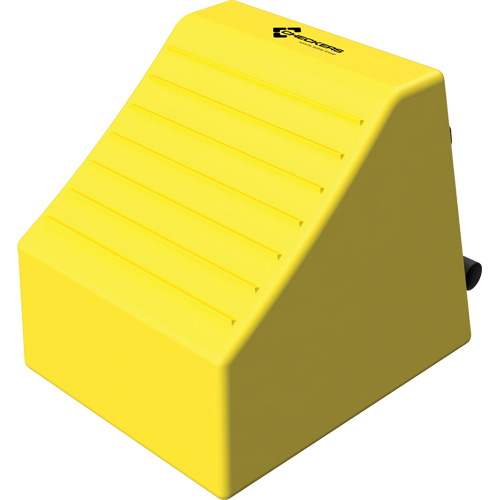Cale de roue ultra-robuste pour l'exploitation mini&egrave;re Checkers Safety, PEHD, Jaune, 14-1/2" la x 17-1/2" p x 16" h Oxymax Inc