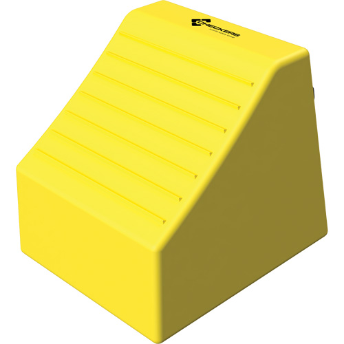 Cale de roue ultra-robuste pour l'exploitation mini&egrave;re Checkers Safety sans support, PEHD, Jaune, 14-1/2" la x 17-1/2" p x 16" h Oxymax Inc
