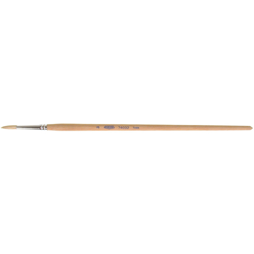 Pure White Bristle Round Marking Paint Brush, 3/16" Brush Width, White China, Wood Handle Oxymax Inc