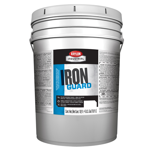 Industrial Iron Guard&reg; Water-Based Enamel, 5 gal., Pail, White Oxymax Inc