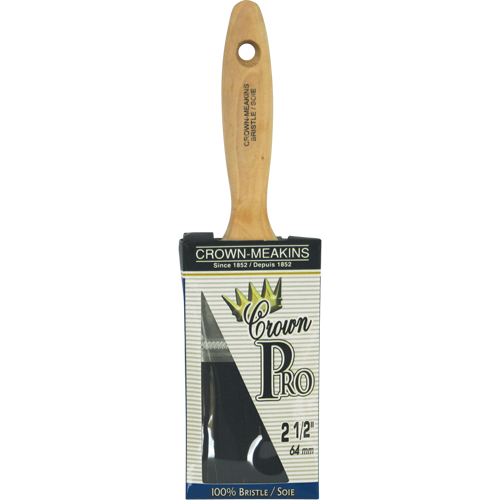 Crown Pro Straight Paint Brush, Bristle, Wood Handle, 2-1/2" Width Oxymax Inc