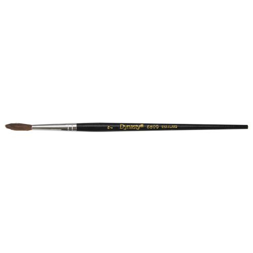Black Pointed Bristle Artist Brush, 4 mm Brush Width, Camel Hair, Wood Handle Oxymax Inc