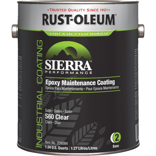 Rev&ecirc;tement dentretien &eacute;poxydique &agrave; base deau Sierra S60 Partie 2 Couche de fond, Gallon, Transparent Oxymax Inc