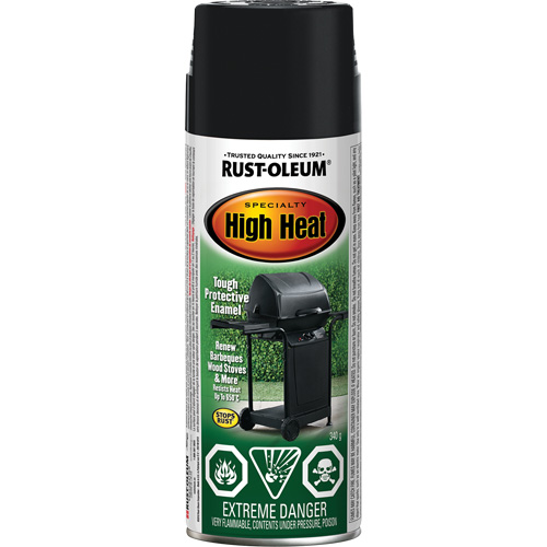 Specialty High Heat Enamel Spray Paint, Aerosol Can, Black Oxymax Inc