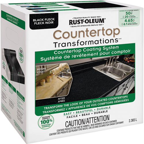 Countertop Transformations&reg; Fleck Countertop Coating System, 2.37 L, Kit, Black Fleck Oxymax Inc