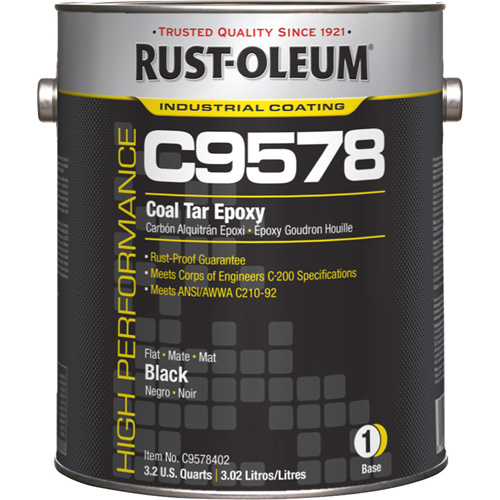 Composant de base pour rev&ecirc;tement &eacute;poxydique &agrave; base de goudron de houille et &agrave; haute teneur en solides du syst&egrave;me C9578, Noir, Gallon Oxymax Inc