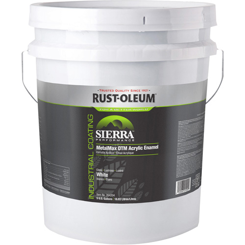 Sierra Performance MetalMax&reg; Plus DTM Acrylic Enamel, 5 gal., Pail, White Oxymax Inc