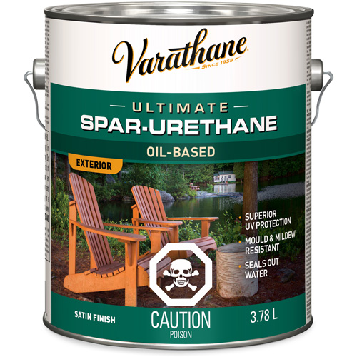 Fini diamant pour bois Varathane ext&eacute;rieur, 3,78 L, Transparent, Satin Oxymax Inc