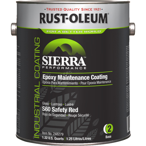Sierra Performance S60 Maintenance Coating Base Component, 1 gal., Water-Based, Gloss, Red Oxymax Inc