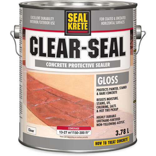 Seal-Krete&reg; Protective Sealer, 3.78 L, Water-Based, Gloss, Clear Oxymax Inc