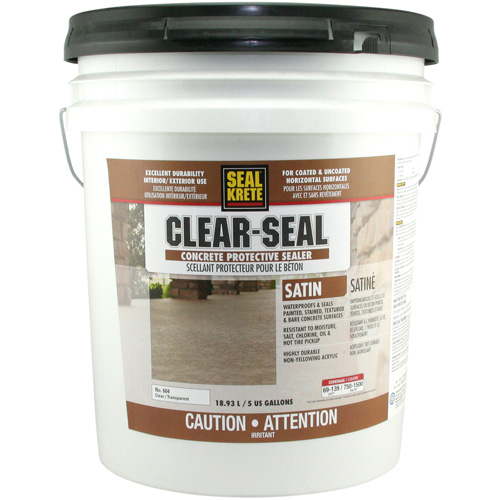 Produit d&eacute;tanch&eacute;it&eacute; protecteur Seal-Krete, 18,93 L, &agrave; l'eau, Satin, Transparent Oxymax Inc
