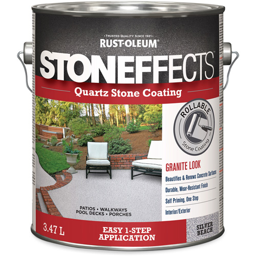 Rev&ecirc;tement &agrave; base de pierre de quartz Stoneffects, 3,78 L, &agrave; l'eau, Textur&eacute;, Gris Oxymax Inc