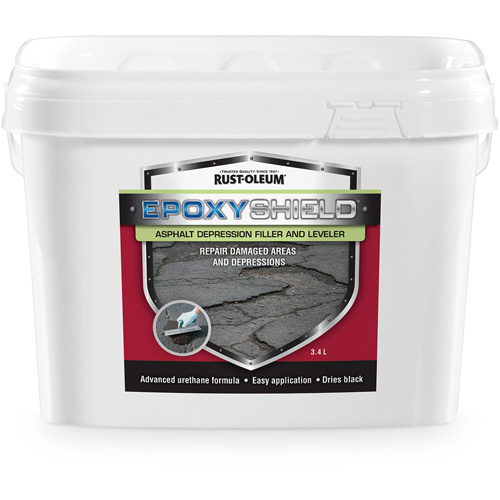 EpoxyShield&reg; Asphalt Depression Filler & Leveler, Pail, Black Oxymax Inc