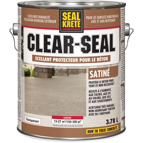 Produit d&eacute;tanch&eacute;it&eacute; protecteur Seal-Krete, 3,78 L, &agrave; l'ur&eacute;thane, Satin, Transparent Oxymax Inc