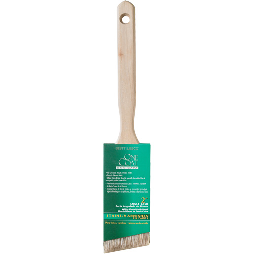 One Coat Angle Sash Brush, White China, Wood Handle, 2" Width Oxymax Inc