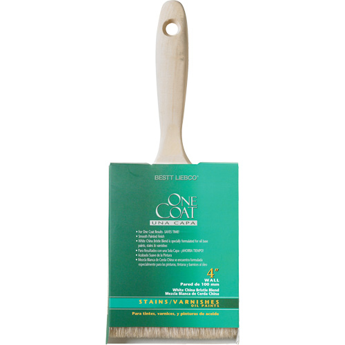 One Coat Trim & Wall Brush, White China, Wood Handle, 4" Width Oxymax Inc