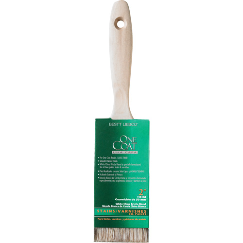 One Coat Trim & Wall Brush, White China, Wood Handle, 2" Width Oxymax Inc