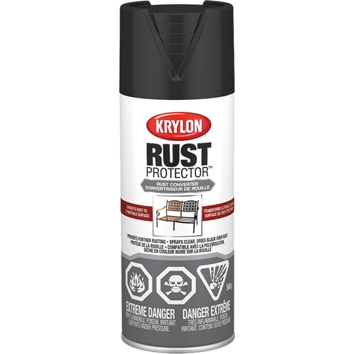Appr&ecirc;t convertisseur de rouille Rust Protector, Appr&ecirc;t noir, Tr&egrave;s mat, 12 oz, Canette a&eacute;rosol Oxymax Inc