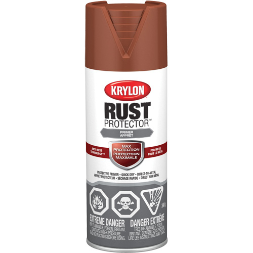 Peinture &agrave; &eacute;mail Rust Protector, Appr&ecirc;t oxyde rouge, Tr&egrave;s mat, 12 oz, Canette a&eacute;rosol Oxymax Inc