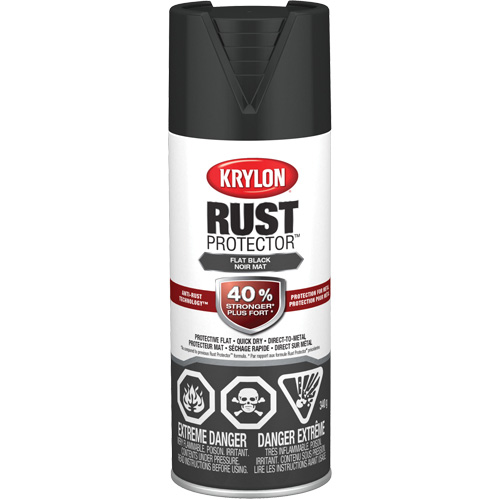 Peinture &agrave; &eacute;mail Rust Protector, Noir, Tr&egrave;s mat, 12 oz, Canette a&eacute;rosol Oxymax Inc