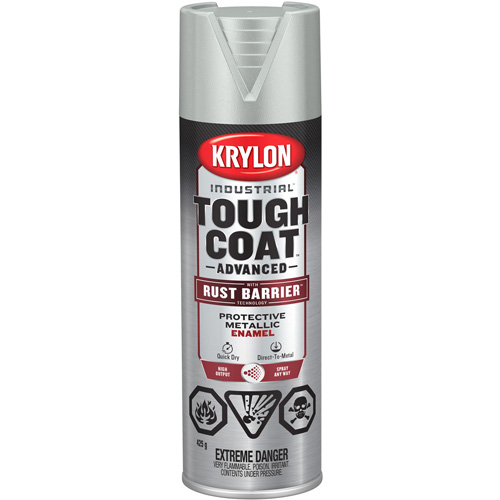 Tough Coat&reg; Advanced Paint with Rust Barrier Technology, Aluminum, Metallic, 425 g, Aerosol Can Oxymax Inc