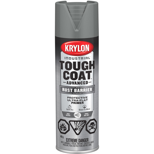 Peinture Tough Coat avec technologie Rust Barrier, Appr&ecirc;t gris, Ultra-mat, 425 g, Canette a&eacute;rosol Oxymax Inc