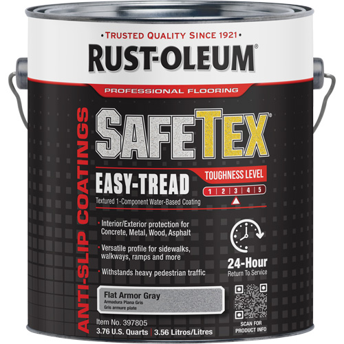 Rev&ecirc;tement d'acrylique SafeTex Easy-Tread, 1 gal., &agrave; l'eau, Plat/Textur&eacute;, Gris Oxymax Inc