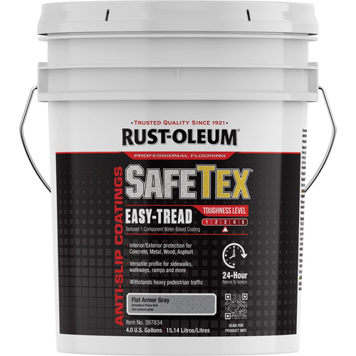 Rev&ecirc;tement d'acrylique SafeTex Easy-Tread, 4 gal., &agrave; l'eau, Plat/Textur&eacute;, Gris Oxymax Inc