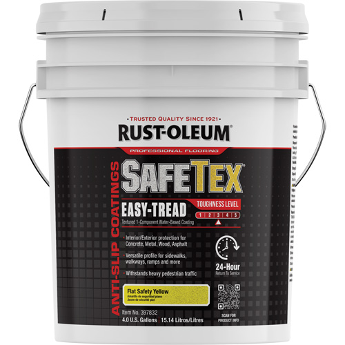 Rev&ecirc;tement d'acrylique SafeTex Easy-Tread, 4 gal., &agrave; l'eau, Plat/Textur&eacute;, Jaune Oxymax Inc