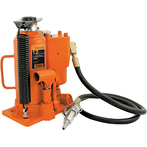 370A Bottle Jack, 12 tons, Air Hydraulic, 19-1/2" Raised Height Oxymax Inc