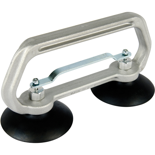 Vacuum Cups - Heavy-Duty Double Cup, 50 lbs. Capacity, 4", Pull-bar, 10" Handle Length Oxymax Inc