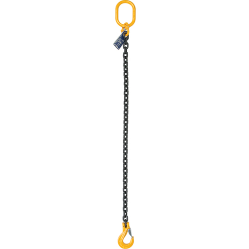 Chain Slings, Grade 80 Chain, Single Legs, Oblong & Slip Hooks, 5/8" x 5' Oxymax Inc
