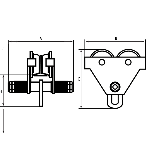 Adjustable Trolleys, 1000 lbs. (0.5 tons) Oxymax Inc