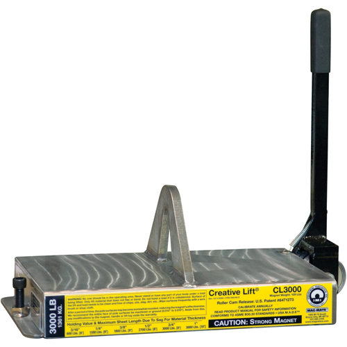 Creative Lift&reg; Magnets, 3000 lbs. (1.5 tons) Holding Cap., 19-1/4" L x 10-1/2" W x 7" H Oxymax Inc