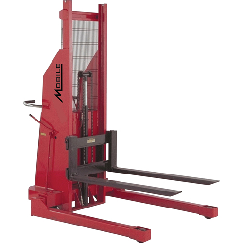Hydraulic Stacker, Electric Operated, 1500 lbs. Capacity, 60" Max Lift Oxymax Inc