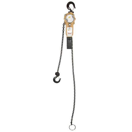Heavy Duty Gold Series Lever Chain Hoist, 5' Lift, 500 lbs. (0.25 tons) Capacity, Alloy Steel Chain Oxymax Inc
