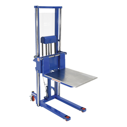 Hefti-Lift Load Stacker, Foot Pump Operated, 1500 lbs. Capacity, 63" Max Lift Oxymax Inc